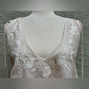 Anthropologie Maeve Silk Bohemian Blouse. Embroidery at Décolletage. Size-  L